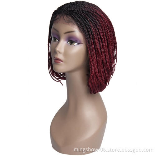 Top quality synthetic ombre braided wig, fast delivery afro wig braided for sale